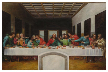 Laminated The Last Supper Poster By Leonardo Da Vinci Jesus Painting Apostle Celebrated Together Famous Catholic