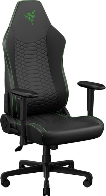 Iskur V2 X NewGen Ergonomic Gaming Chair, Black/Green | Gen-2 EPU Leather with CoolTouch, Lumbar Support, Ultra-Wide