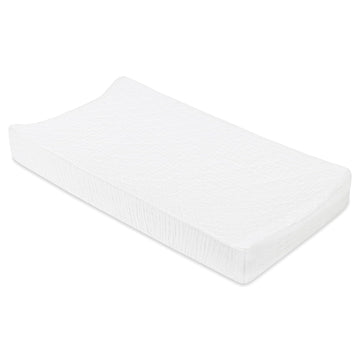 100% Quilted Organic Cotton Changing Pad Cover in Plain White
