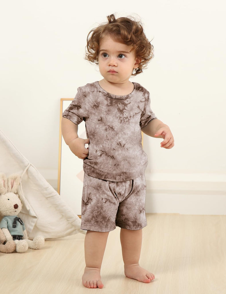 Kids Bamboo Viscose Pajamas Set Boy Girl Shorts Pjs