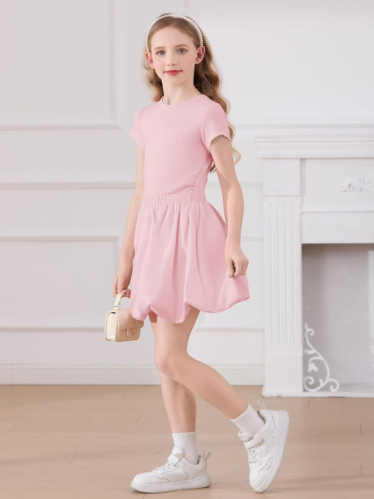 Girls Skirt Sets Piece Ruched Bubble Skirt Outfits