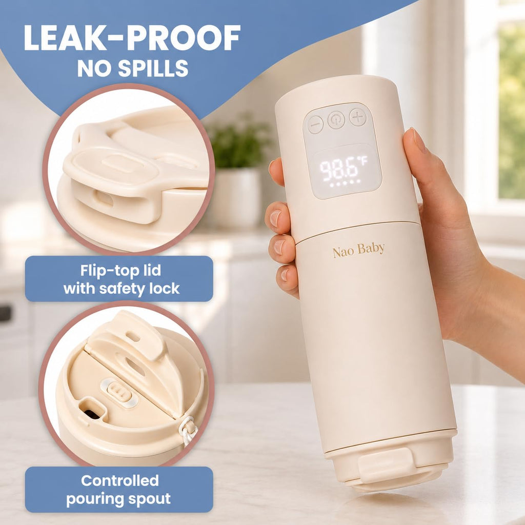 Portable Bottle Warmer 2-in-1 Baby Bottle Warmer & Bottle Sterilizer - Portable Milk Warmer with Fast Charging