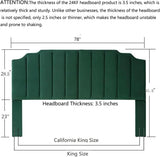 Jade Velvet Tufted King Upholstered Headboard