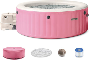 PureSpa 4 Person Inflatable Hot Tub with Energy-Efficient Spa Cover | 28479EH Bubble Massage: Saltwater System