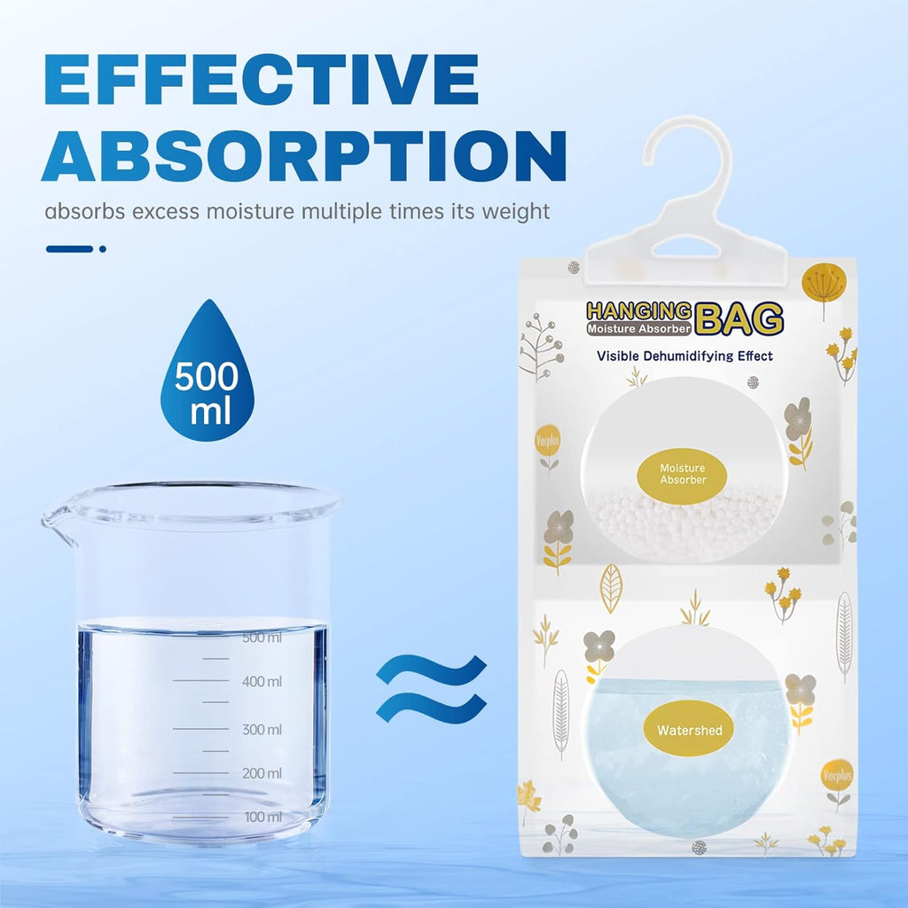 Moisture Absorbers Packets, Fragrance Free 5 Pack, Humidity Packs, Dessicant Packets, Hanging Closet Dehumidifier Bags