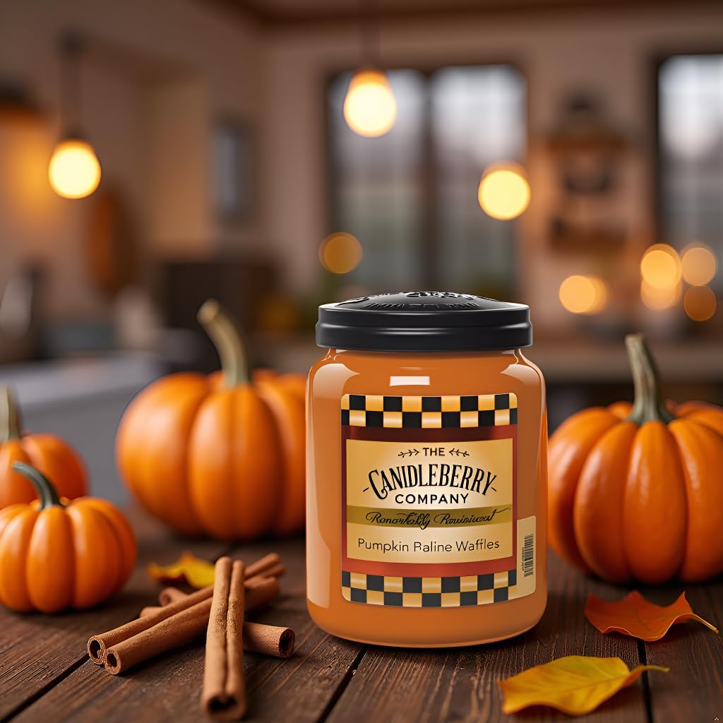 Candleberry Candles Pumpkin Praline Waffles | Strong Fragrances | Hand Poured in The USA | Highly Scented | 135 Hour
