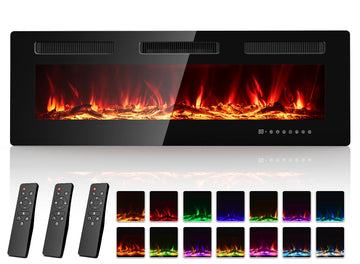 50 Inch Electric Fireplace Insert|3 Remotes|12H Timer|1500W Heat|Indoor Use
