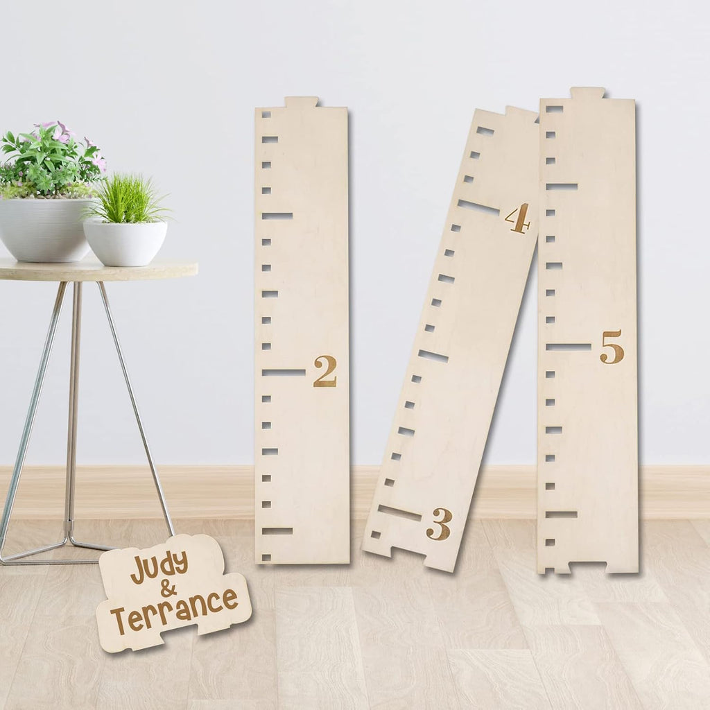 Personalized Wooden Growth Height Chart Ruler for kids, Custom Name Growth Chart for Boys and Girls, Laser Engraved