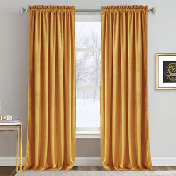 Gold Velvet Curtains 84 inches Bedroom