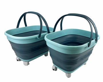 17L (4.5 Gallon) Collapsible Basket with Handle-Portable Outdoor Picnic Basket/Crate with 360 ̊ Rotating