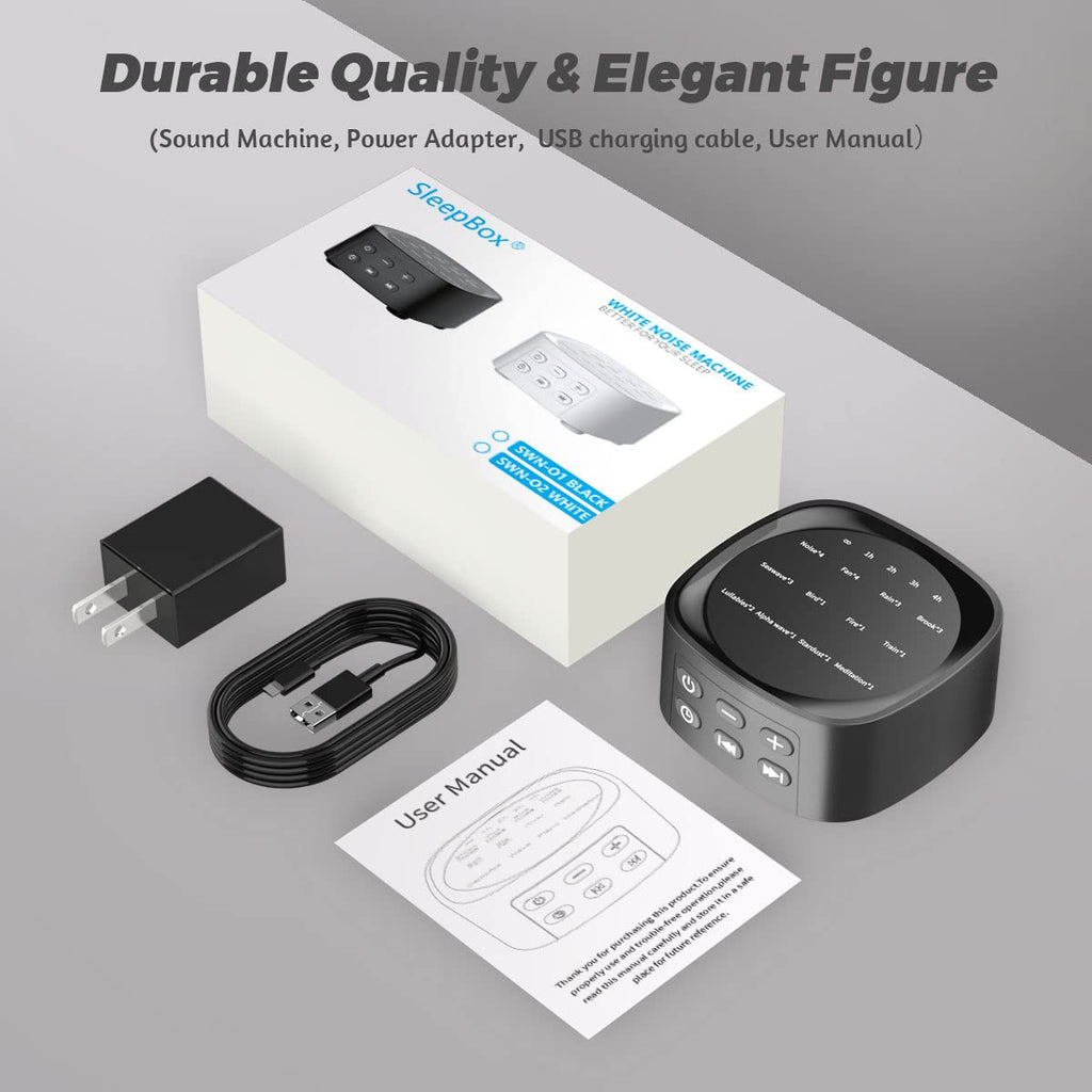Sleep White Noise Sound Machines with 25 36 Volume Levels 5 Timers Visible Sound Catalog Portable Size Memory