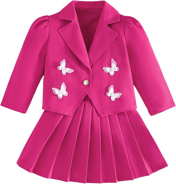 Girls 2 Piece Blazer Skirt Set Special Occasion Outfit -7
