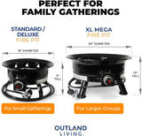 Firebowl Smokeless Fire Pit, Round Outdoor Portable Propane Gas Fire Pit with UV and Weather Resistant Durable Cover, 24-Inch Diameter 58,000 BTU - Image 6