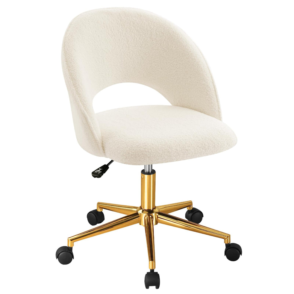 Vanity Chair with Wheels, Armless Makeup Chair Height Adjustable Desk Chair
