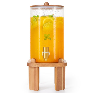 1 Gallon Glass Drink Dispenser for Parties with Stand