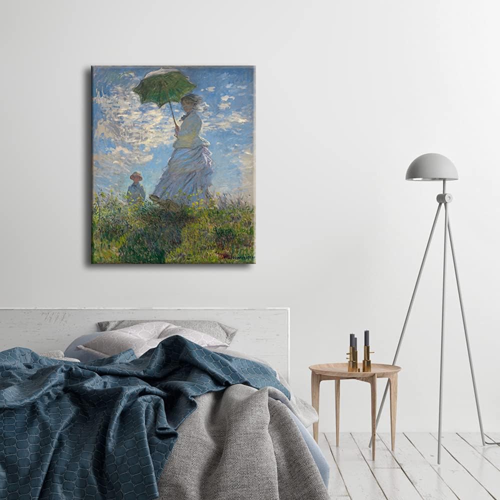 Woman with a Parasol Madame Monet and Her Son Canvas Prints Wall Art of Claude Monet Famous Classic Oil Paintings