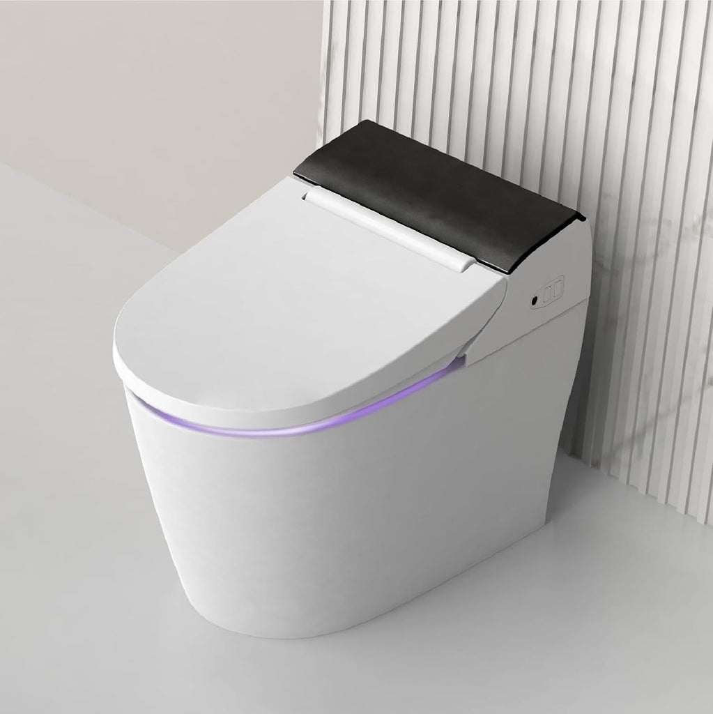 VOVO STYLEMENT TCB-8100B Smart Toilet for bathrooms, Elongated One Piece Toilet, 1.12 GPF, Auto Dual Flush
