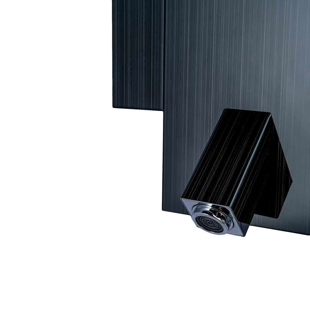 48 inch SPS824A series Stainless Steel Shower Panel Tower with Rainfall Shower Head and Spout (Matte Black)