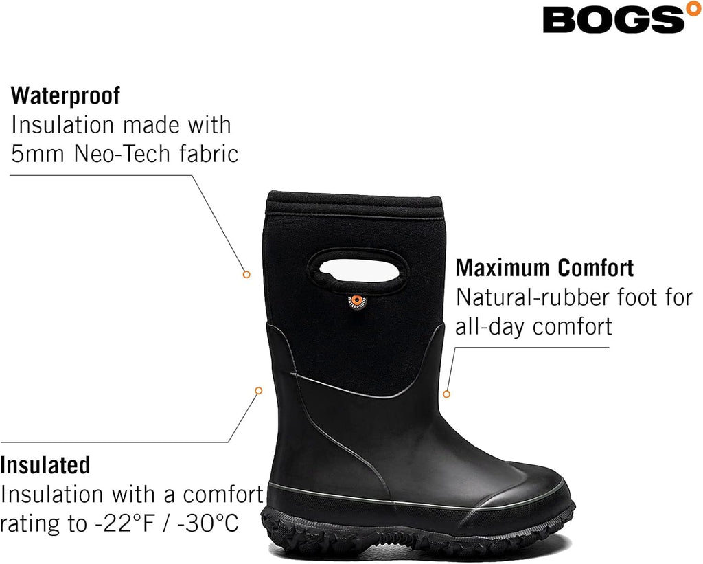 Grasp Kids Waterproof Rain Boots, Insulated Winter Snow Boots