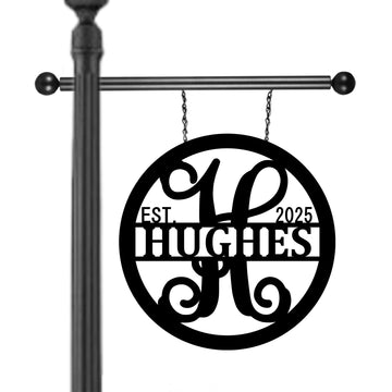 Custom Lamp Post Name Hanging Sign Outdoor Yard Decor Metal ACM Porch Wall