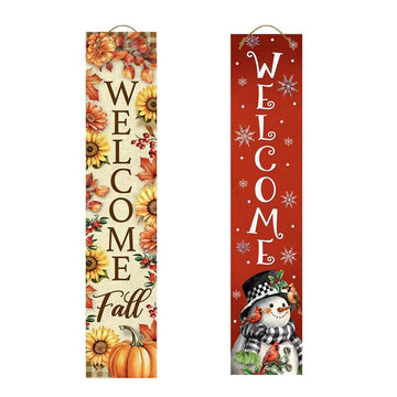 Fall Double Sided Reversible Pine Porch Leaner 47x9.5 Seasonal Celebration For Fall Porch Leaner