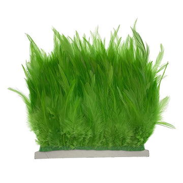 Lime Green 2Yard Rooster Hackle Feather Fringe Trim 4-6inch in Width for DIY Costume Sewing Craft Decor Dress