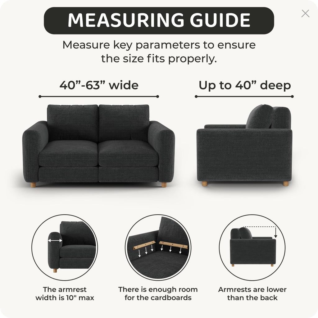 BY GA.I.CO. Loveseat Slipcover - Stretch Couch Cover - Cushion Love Seat Sofa Cover - Soft Polyester Fabric Slipcover
