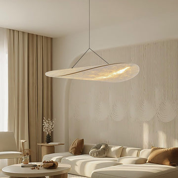Wabi Sabi Pendant Light, 19.7 inch Modern Silk Pendant Light Living Room Bedroom, 3000K Warm White Light, Adjustable
