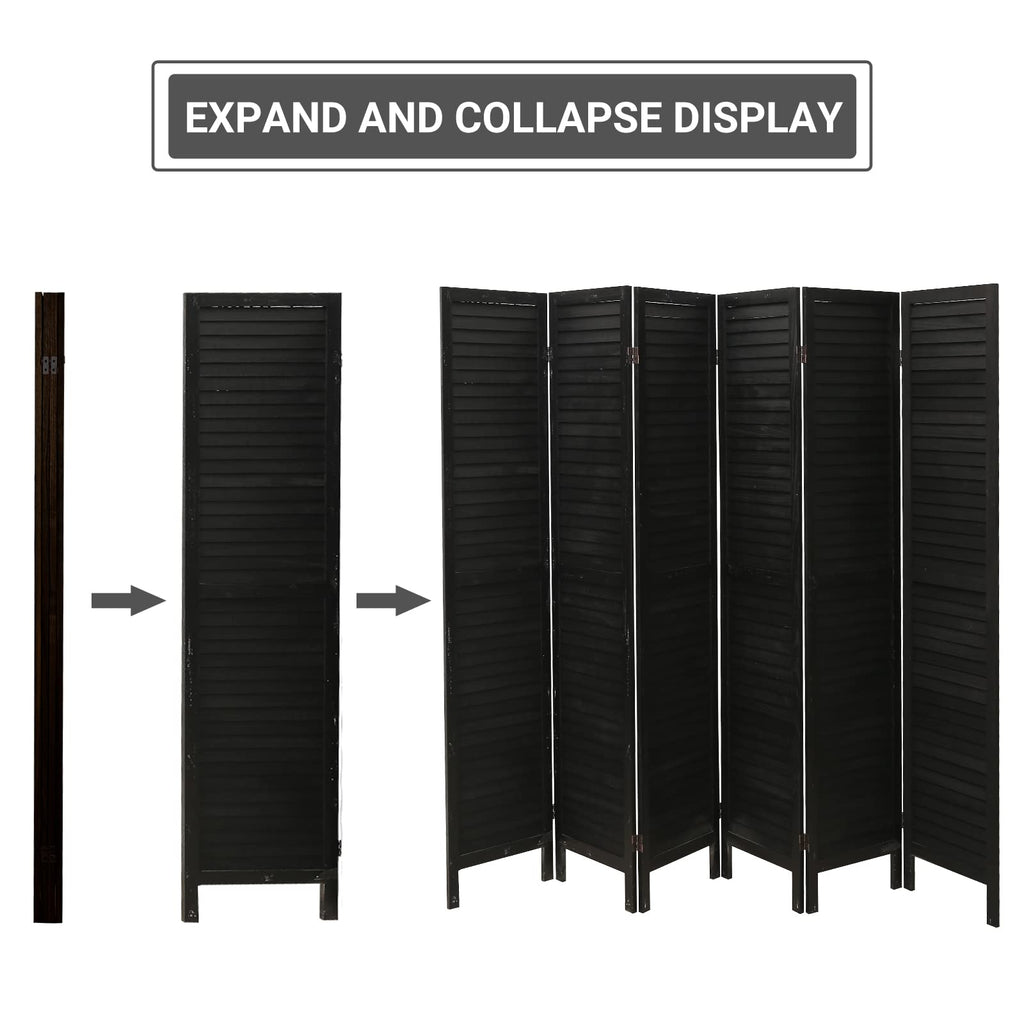 6 Panel Room Dividers and Folding Privacy Screens, Wood Room Divider Screens and Panels, Wall Divider for Room