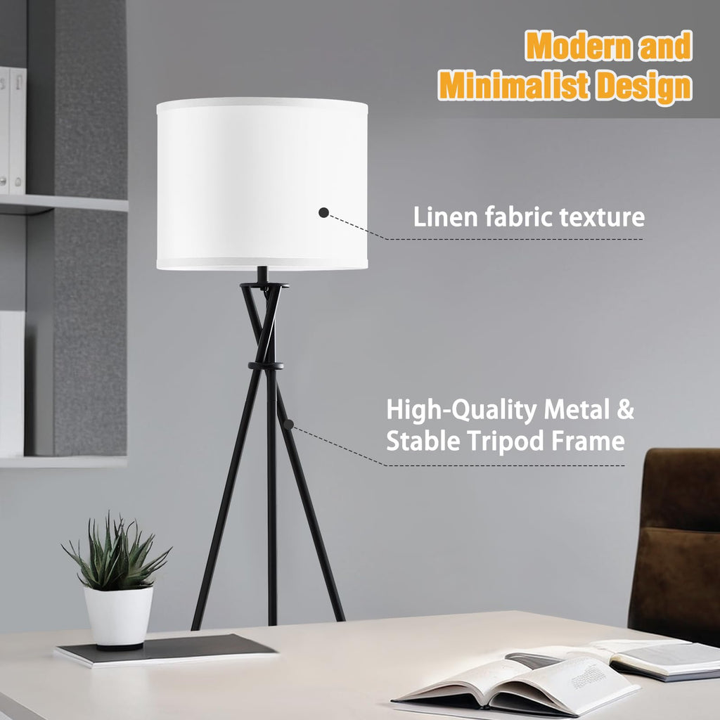 Black Tripod Floor Lamp, 61" Floor Lamps with Rotary Switch