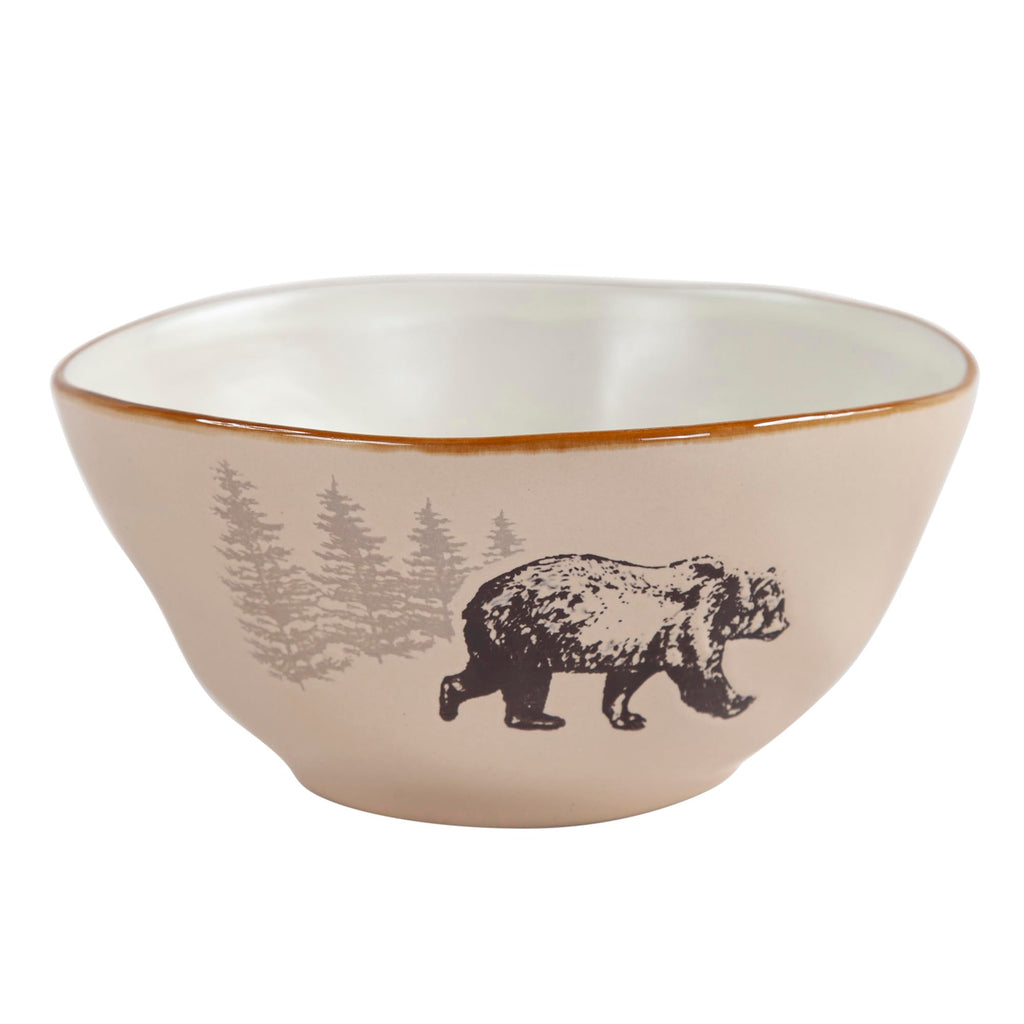 White Pine 16 Piece Ceramic Dinnerware Set Light Tan Brown