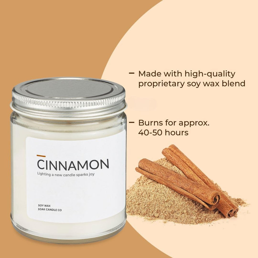 Cinnamon Candle - Soy Wax Scented Candles - Soy Candles Scented - Long Burning Premium - Hand-Poured (7oz.)