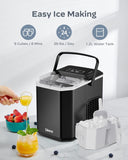 Ice Maker Countertop, Portable Ice Machine with Carry Handle, Self-Cleaning Ice Makers with Basket and Scoop, 9 Cubes