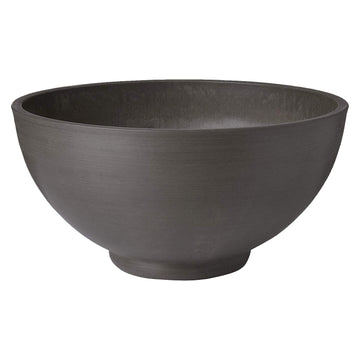 15x8 inch Plastic/Stone/Wood Composite Square Planter - No Drainage Hole (Drillable), Simplicity Bowl, Dark Charcoal