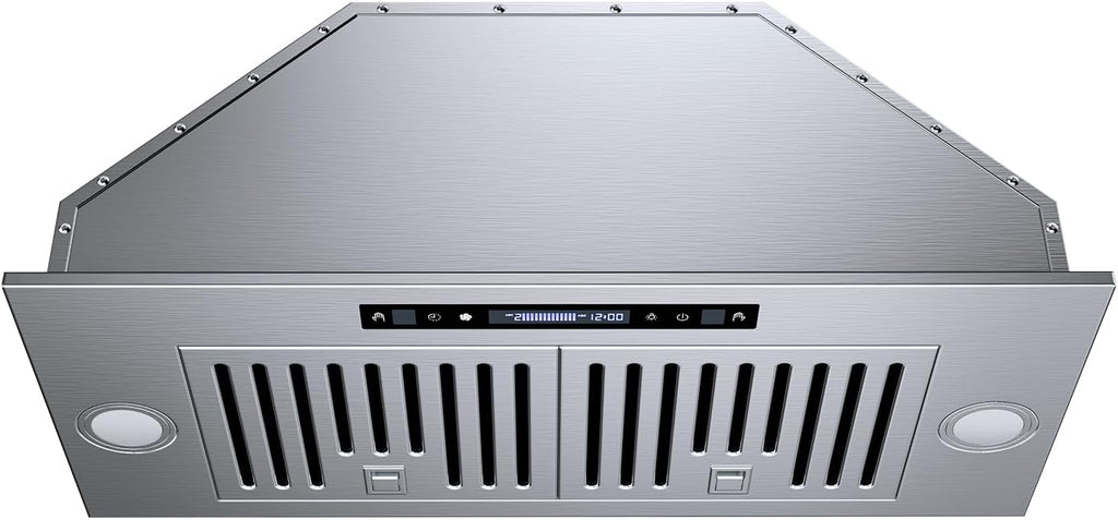 30 Inch Stainless Steel Range Hood Insert 900 CFM Low Noise 4 Speed Gesture & Touch Control