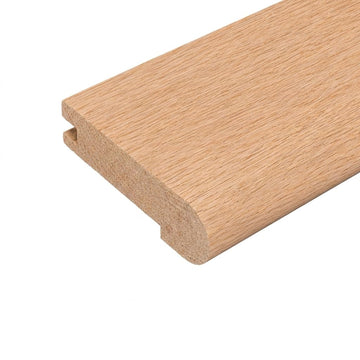 36" Long - Butt Stair Nosing Unfinished Red Oak, 3 3/8" Wide x 3/4" Thick Butt End, Stair Nose Molding, Hardwood