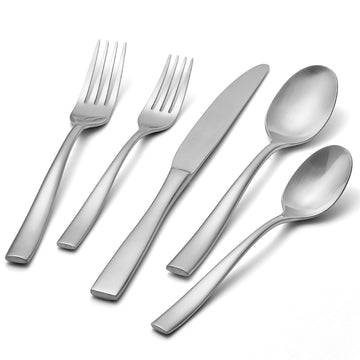 40-Piece Flatware Set for 8, Matte Stainless Steel Utensil Set with Forks, Knives, Spoons, Dishwasher Safe, Rust