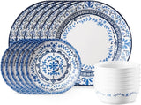 Vitrelle 18-Piece Service for 6 Dinnerware Set, Triple Layer Glass and Chip Resistant
