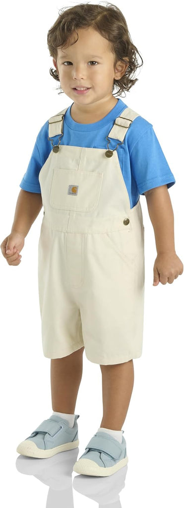 Unisex Baby Loose Fit Overall Shorts Canvas Shortalls