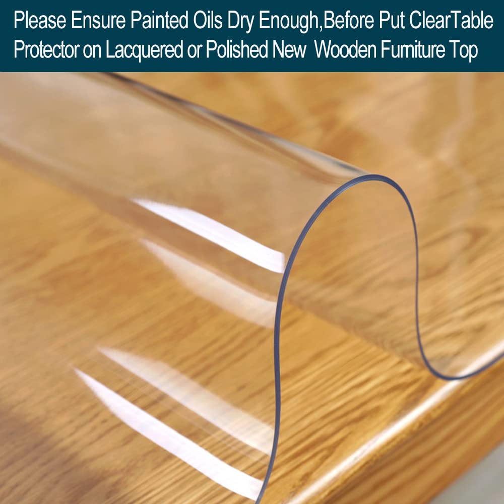 Multi-Size Clear Table Protector Custom Eco Plastic Tablecloth Desk Cover Non-Slip Protective Pads Waterproof 5ft