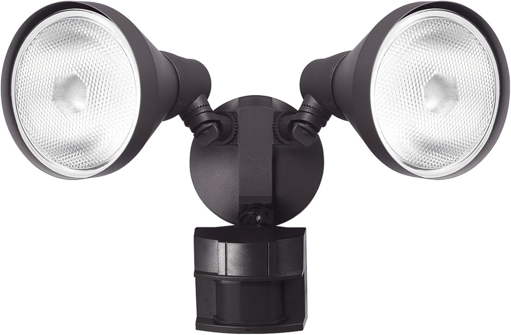 180-Degree 240 W Twin Head Bronze Hardwired Motion Sensor Security Flood Light, Spotlight, Outdoor, Outside House