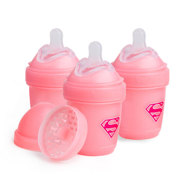 Anti-Colic Baby Bottles 5 oz / 140 ml - Pack of 3 Newborn Baby Bottles, Slow Flow Plastic Bottles, Breast-Shaped Teat