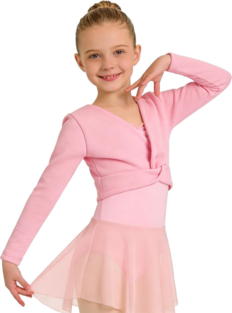 Girls Ballet Wrap Top Long Sleeve Dance Sweater Toddler