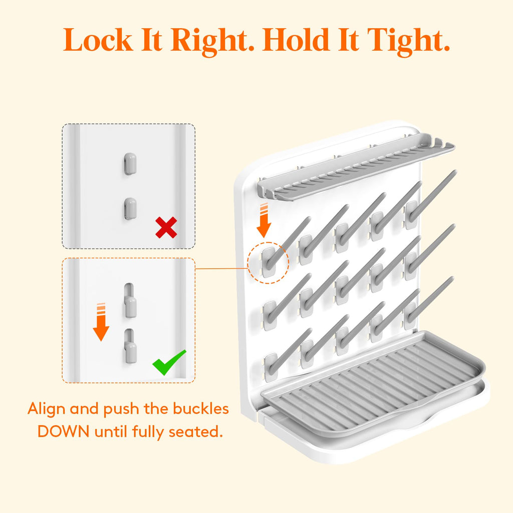 15-Hooks Baby Bottle Drying Rack for Countertop