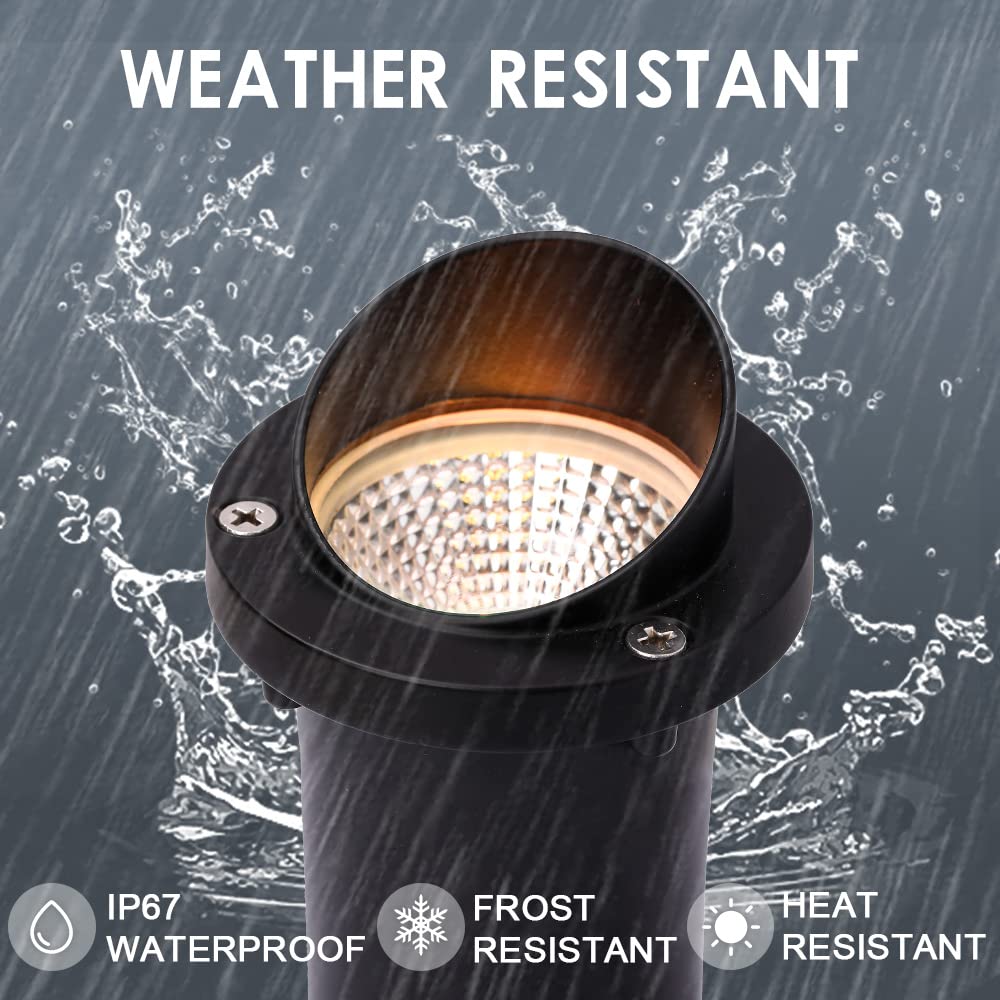 LED Low Voltage Landscape Light,12-24V AC/DC Shielded In-Ground Light IP67 Waterproof 3000K Paver Well for Pathway