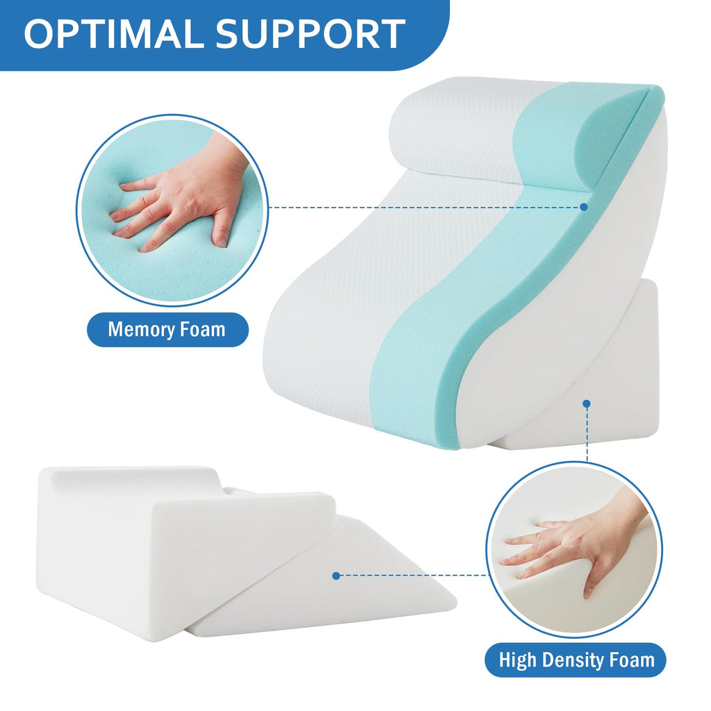 5Pcs Wedge Pillow Set for After Surgery, Memory Foam, Grey