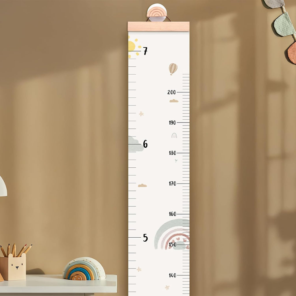 Growth Chart for Wall 7 Ft Height Chart with Keepsake Box & Hook Waterproof Canvas Measure Wall Ruler Removable