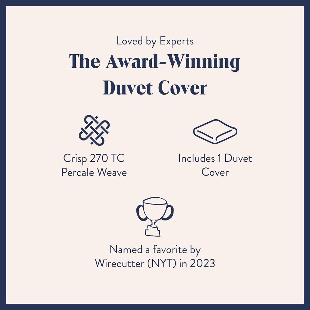 Luxury Percale Duvet Cover - 100% Cotton, Cool, Crisp, Extra-Long Corner Ties, Button Closure, Soft & Breathable