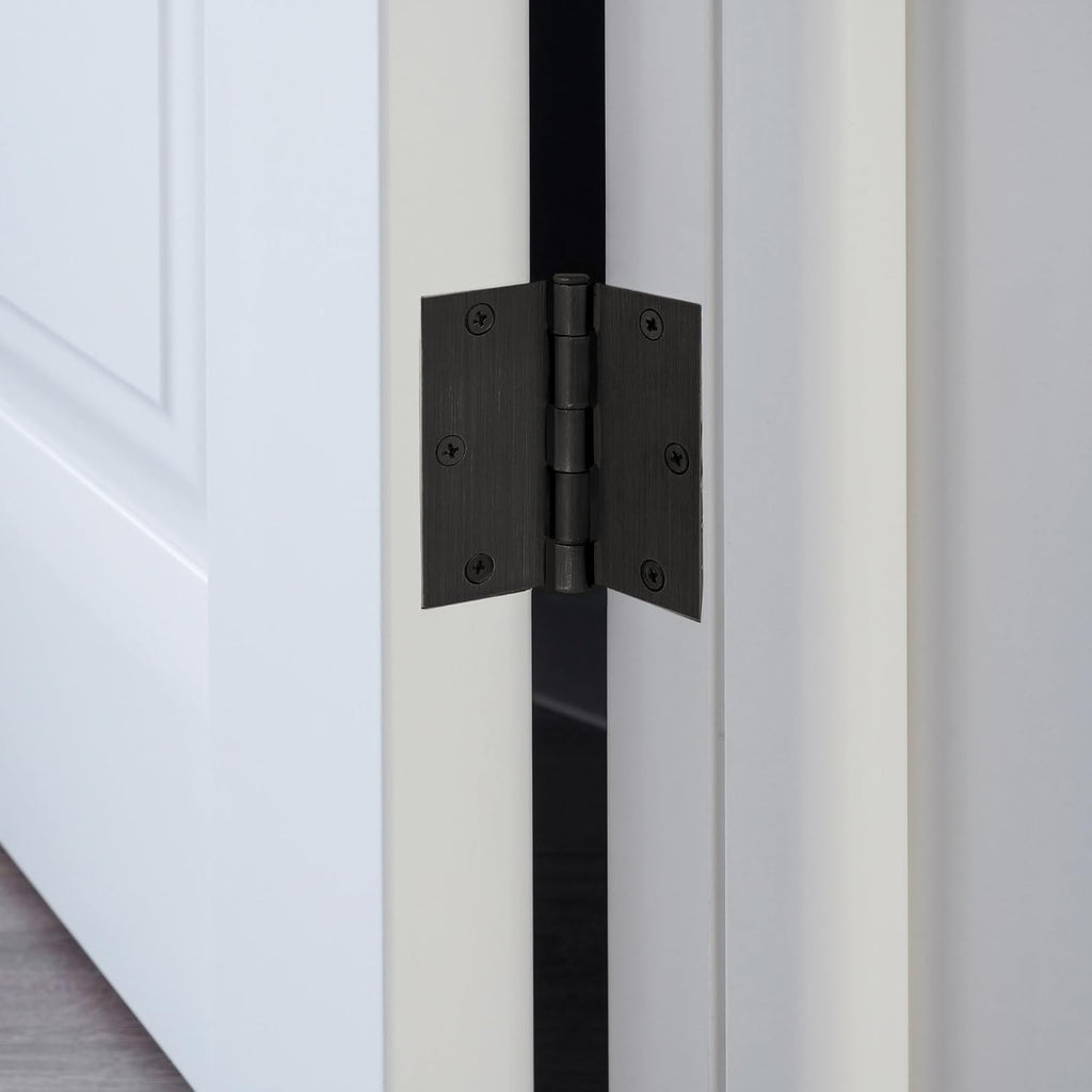 9-Pack Oil Rubbed Bronze Door Hinges - 3.5-inch x 3.5-inch - Square Corner Radius Steel Door Hinge