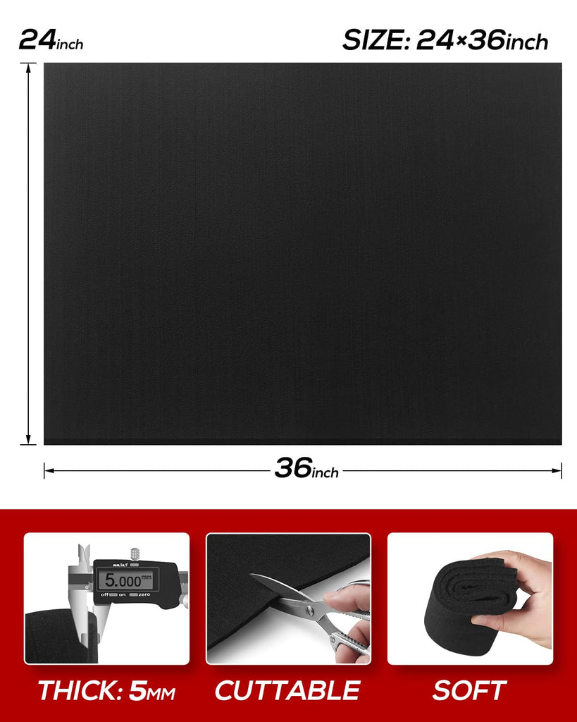 24x36inch Carbon Felt Welding Blankets, Flame Retardant Fabric Material, 5MM Heat Shield Withstand High Temperature